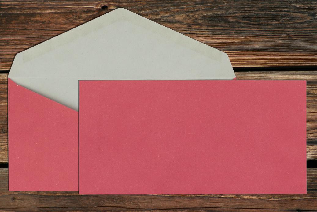 Kuvertierhüllen DL 110x220 mm Nassklebend Recycling Rot 75 g/qm